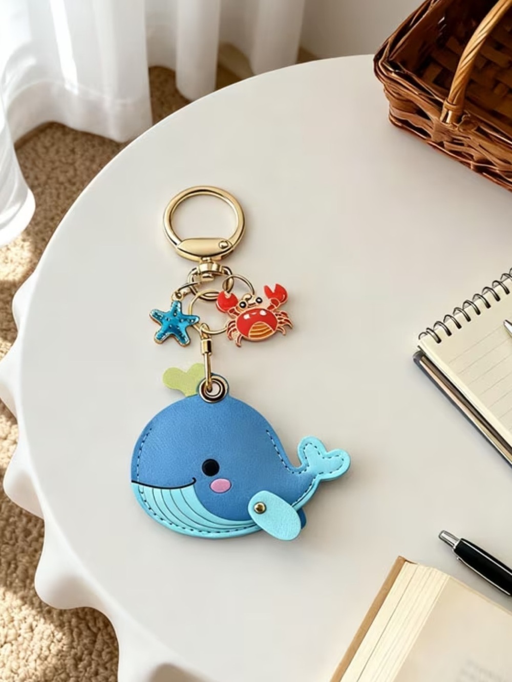 Cute Blue Whale Keychain Bag Charm!!!